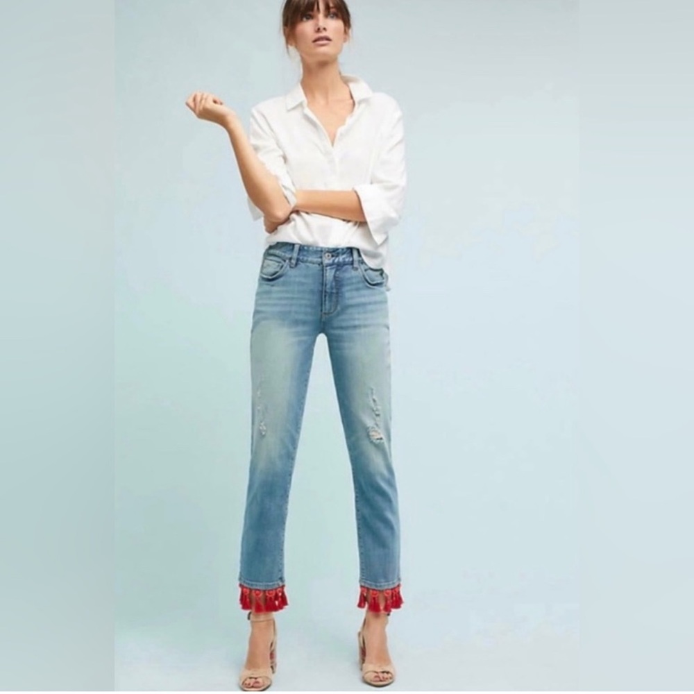 Pilcro & the Letterpress | Slim boyfriend Jean with beaded tassles - Picture 3 of 11